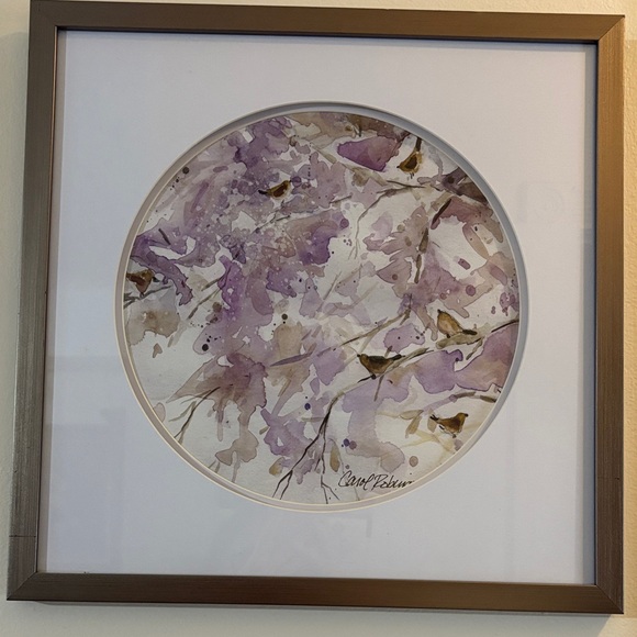 Abstract Purple and Brown Watercolor Art - Picture 1 of 6